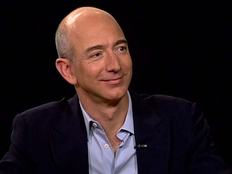 Amazon CEO Jeff Bezos being interviewed by Charlie rose.