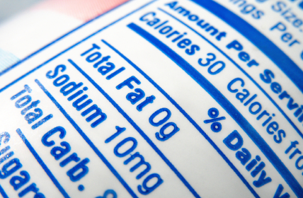 Nutrition label.